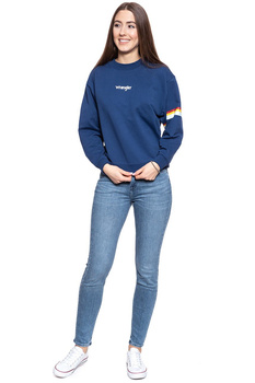 BLUZA WRANGLER 80´S RETRO SWEAT BLUE DEPTHS W6N0HPXJY 112130777