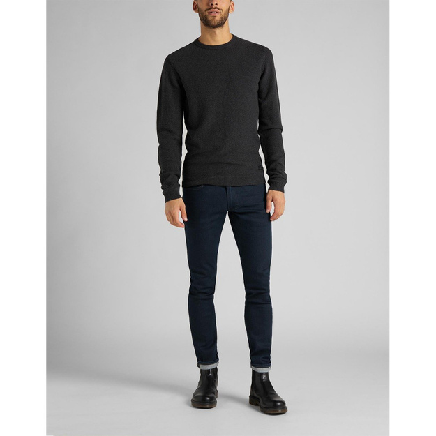LEE BASIC TEXTURED CREW DARK GREY MELE L85BOC06 112122597