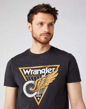 MĘSKI T-SHIRT WRANGLER AMERICANA TEE FADED BLACK W7J6D3XV6 112141553