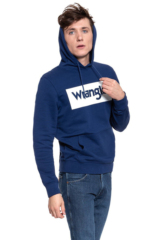 BLUZA WRANGLER LOGO HOODIE BLUE DEPTHS W641HYXJY 112130474