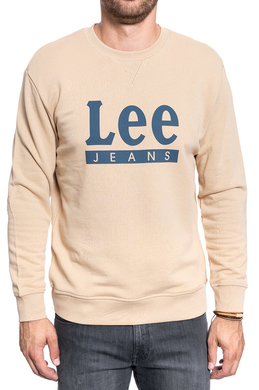 BLUZA MĘSKA LEE BASIC GRAPHIC CREW DUST BEIGE L80TJBLP 112121530