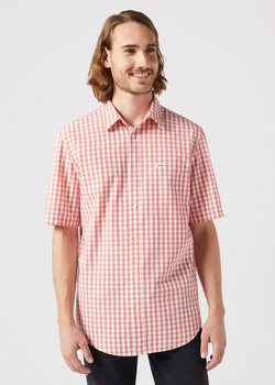MESKA KOSZULA WRANGLER SS 1 PKT SHIRT RED 112350569