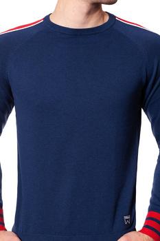 MĘSKI SWETER WRANGLER RAGLAN KNIT BLUE DEPTHS W8615PRJY 112132316