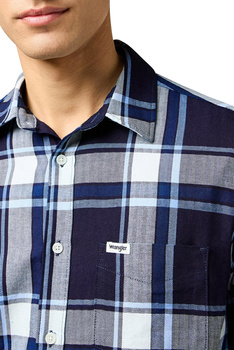 MESKA KOSZULA WRANGLER 1 PKT SHIRT LARGE INDIGO PLAID 112362898