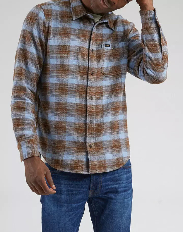 LEE LEESURE SHIRT MĘSKA KOSZULA MATERIAŁOWA KRATA DREAMY BLUE L66NDS39 112322071