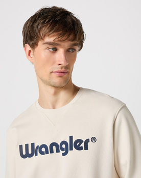 MESKA BLUZA WRANGLER LOGO CREW SWEAT VINTAGE WHITE 112350538