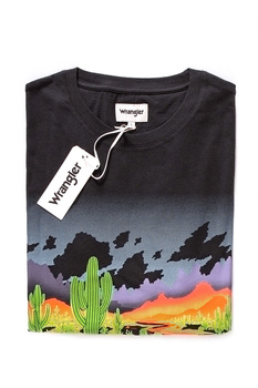 WRANGLER T SHIRT OUT WEST TEE FADED BLACK W7C30FQV6 112131669