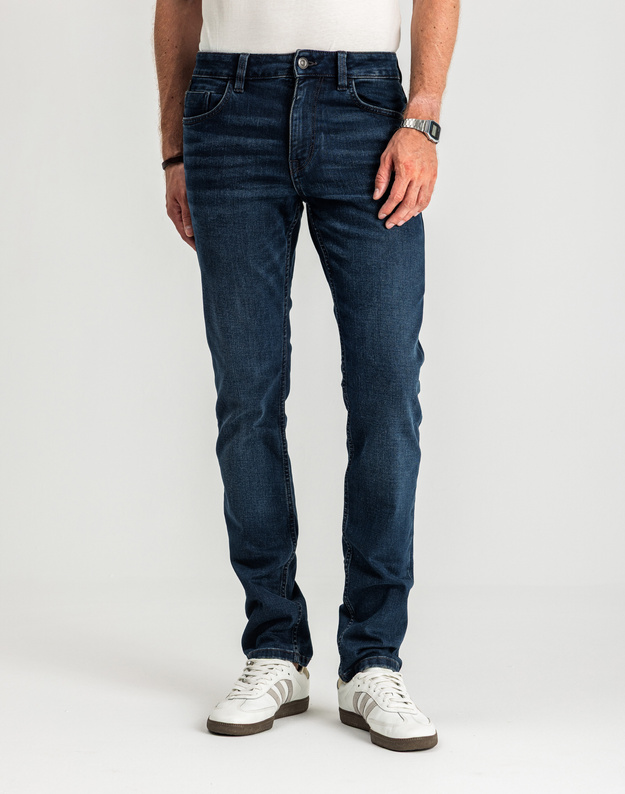 Męskie Spodnie Jeansowe Tom Tailor Josh Dark Stone Blue Black Denim 1021434 10173