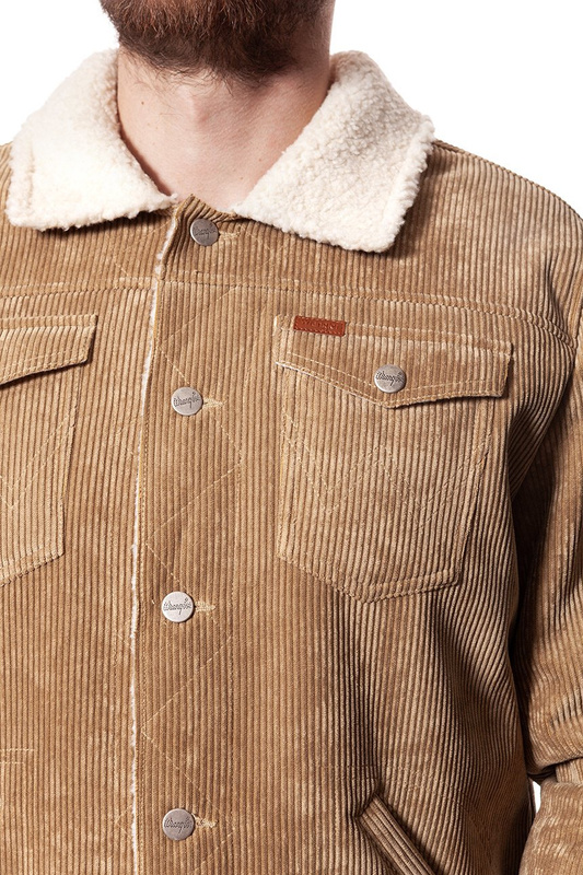 KURTKA ZIMOWA WRANGLER CORD TRUCKER CLAY BEIGE W4735VNWM 112129032