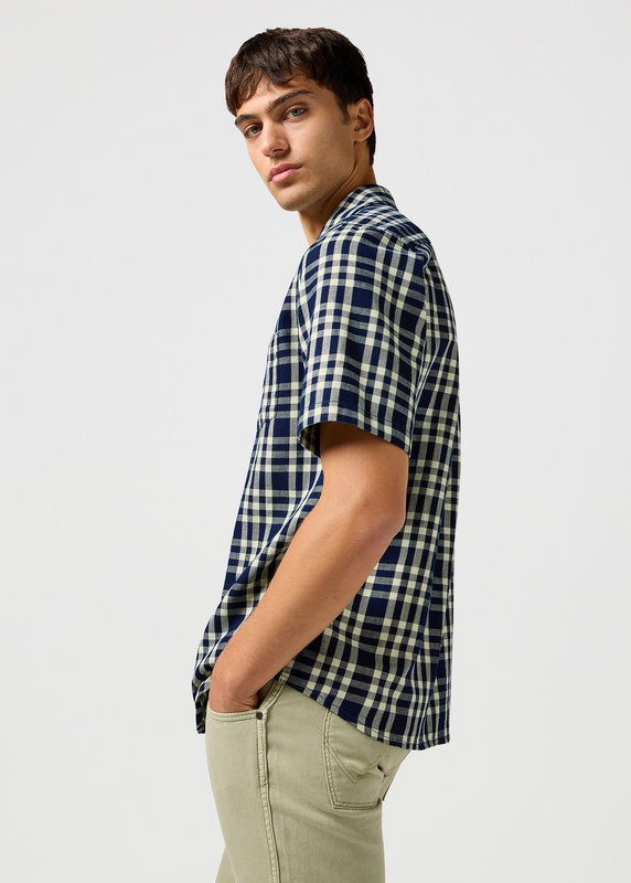 MESKA KOSZULA WRANGLER SS 1 PKT SHIRT CREPE INDIGO 112362902
