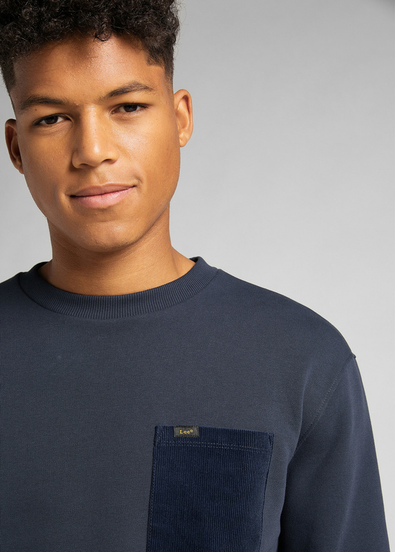 MĘSKI BLUZA KLASYCZNA LOGO LEE CREW CORD SWS SKY CAPTAIN L83FTJHY 112140933