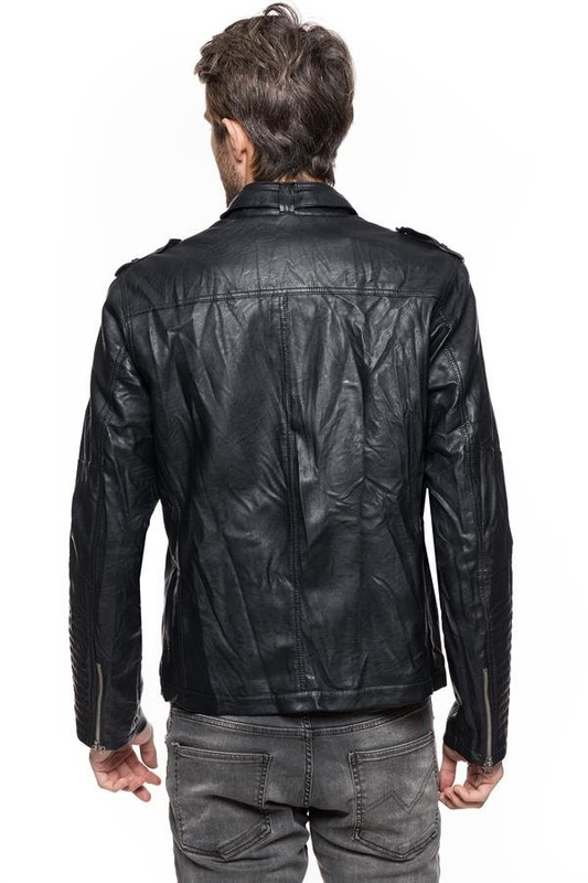 KURTKA SKÓRZANA TOM TAILOR LEATHER LOOK BIKER JACKET 3721883.00.12 COL. 2578 SSN 5040