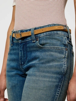 DAMSKI PASEK WRANGLER THIN WESTERN BELT CAMEL 112372414