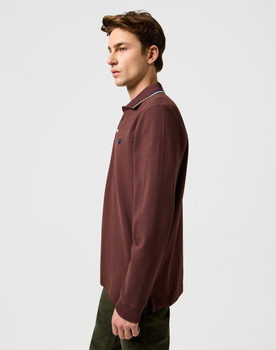 MESKA KOSZULKA POLO WRANGLER LS POLO SHIRT MAHOGANY 112371508