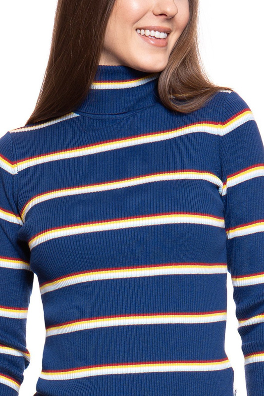 DAMSKI SWETER WRANGLER TURTLE NECK BLUE DEPTHS W8N0PWXJY SAMPLE 112132401