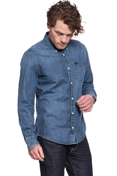 LEE BUTTON DOWN REGULAR FIT OIL BLUE L880PLMO 112123380