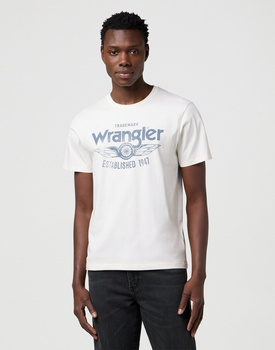 MESKA KOSZULKA  WRANGLER AMERICANA TEE WORN WHITE 112371417