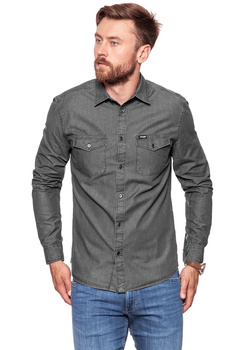 KOSZULA WRANGLER LS 2PKT FLAP SHIRT FADED BLACK W5917SWV6 112129700