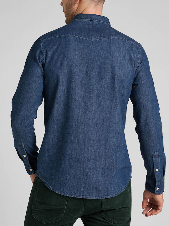 LEE REGULAR WESTERN MĘSKA KOSZULA JEANSOWA JEANS MID STONE L66WCUVK 112321897