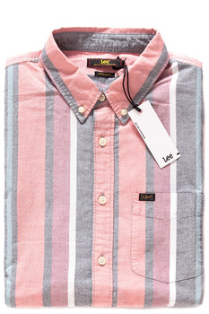KOSZULA MĘSKA LEE BUTTON DOWN SS BURNED RED L886NULB 112123688