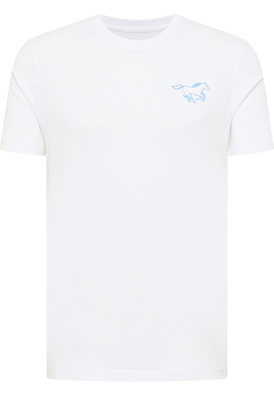 MĘSKA KOSZULKA MUSTANG Austin T-shirt LOGO NADRUK Bright White 1015057 2007