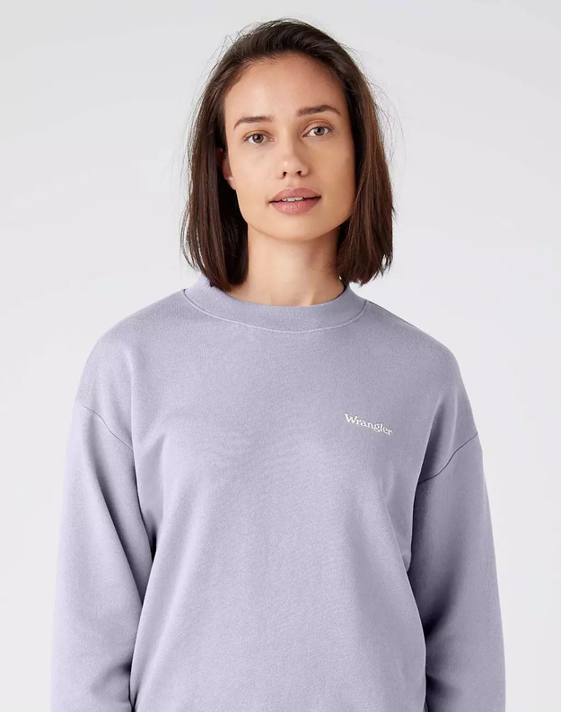 WRANGLER RETRO SWEAT DAMSKA BLUZA KLASYCZNA LOGO HEIRLOOM LILAC W6N0HAXGE 112144801