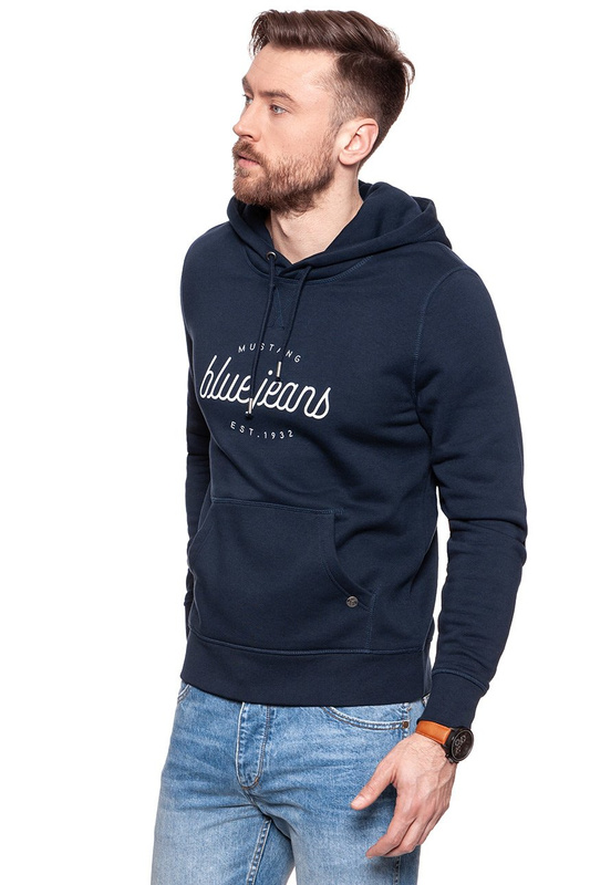 BLUZA MUSTANG MĘSKA Basic Hoodie DARK SAPPHIRE 1006433 4136