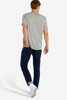 WRANGLER BOX LOGO TEE MĘSKI T-SHIRT KOSZULKA Z KRÓTKIM RĘKAWEM NADRUK MID GREY MEL W7C09FK37 112131615