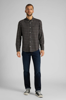 LEE BUTTON DOWN MĘSKA KOSZULA REGULAR FIT OLIVE GREEN L880RMNX 112123419