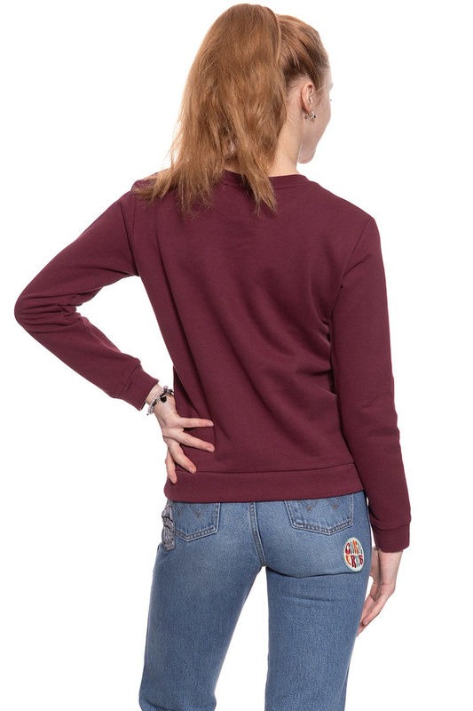 BLUZA LEE DAMSKA LOGO SWS MAROON L53PJSKQ 112112459