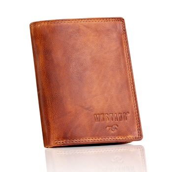 MUSTANG Denimo High Wallet Side Opening UNIWERSALNY SKÓRZANY PORTFEL POJEMNY NA KARTY RFID