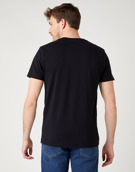 WRANGLER SS LOGO TEE MĘSKI T-SHIRT KOSZULKA NADRUK BLACK W7J4D3100 112141544