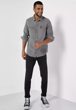LEE REGULAR WESTERN MĘSKA KOSZULA JEANSOWA STEEL GREY L66WPA65 112145396