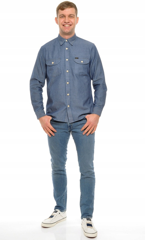 LEE WORKER SHIRT RELAXED FIT MĘSKA KOSZULA JEANSOWA DARK NAVY L68HJLNM 112117131