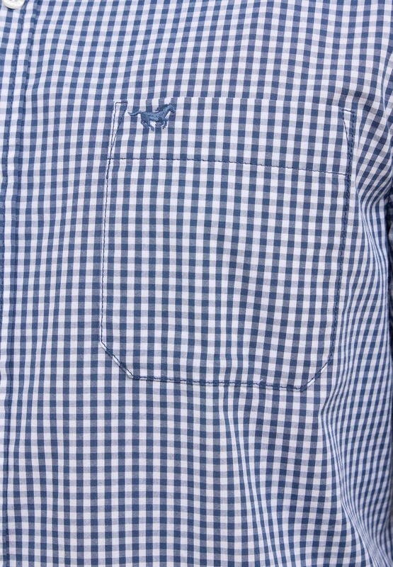 Męska Koszula Mustang Style Chester Gingham Check Middle Blue 1016947 12796