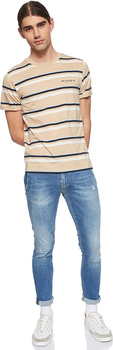 LEE STRIPES MĘSKI T-SHIRT KOSZULKA Z KRÓTKIM RĘKAWEM DUST BEIGE L63BJELP 112114964