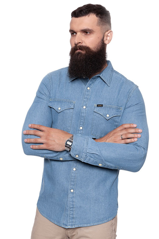 KOSZULA JEANSOWA MĘSKA LEE WESTERN SHIRT INDIGO BLUE L644MGEW 112115562