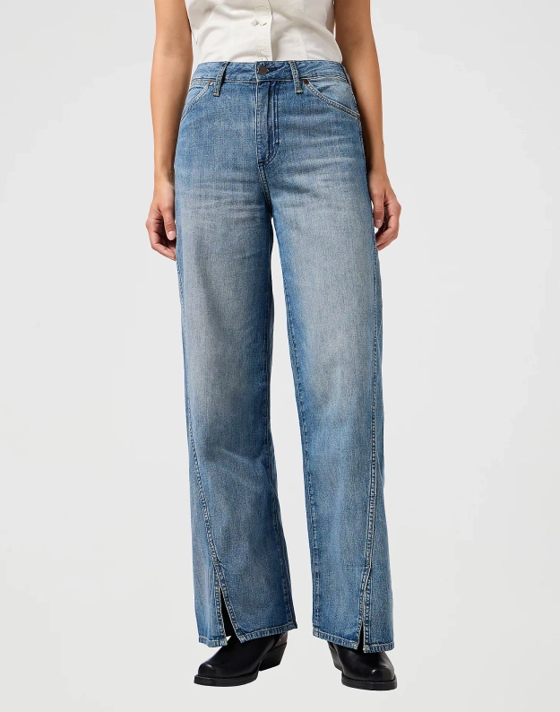 DAMSKIE SPODNIE WRANGLER SPAT LOOSE GREEN WASH 112362780