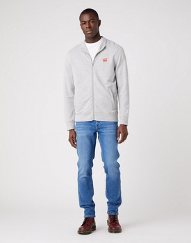 WRANGLER FUNNEL NECK ZIP MĘSKA BLUZA LOGO MID GREY W663HAX37 112320239