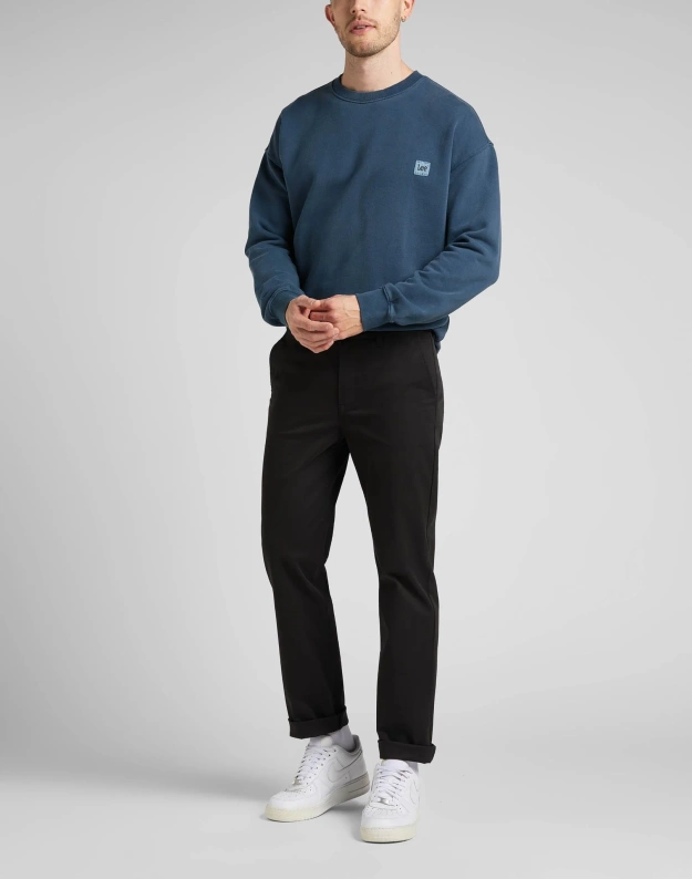 MESKIE SPODNIE MATERIAŁOWE LEE REGULAR CHINO BLACK 112322422