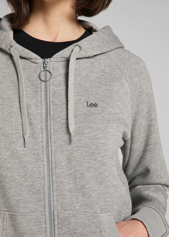 LEE ZIP THROUGH HOODIE DAMSKA BLUZA Z KAPTUREM GREY MELE L53QRY37 112140258