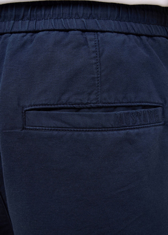 MUSTANG Męskie szorty Materiałowe Mustang Style Linen Jogger Shorts Navy Blazer 1016459 5324