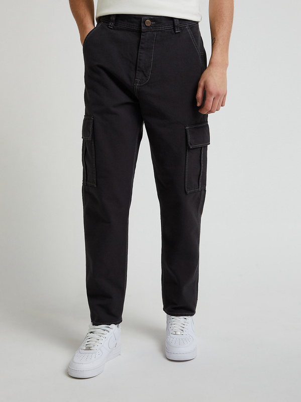 MĘSKIE SPODNIE MATERIAŁOWE LEE CARGO PANT WASHED BLACK 112333668
