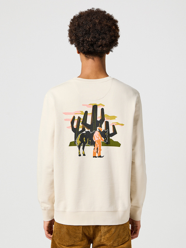 MESKA BLUZA WRANGLER CREWNECK SWEATSHIRT VINTAGE WHITE 112357321