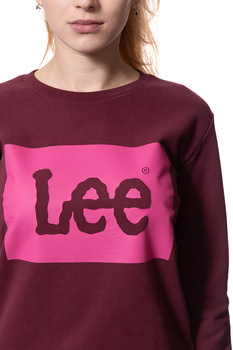 BLUZA LEE DAMSKA LOGO SWS MAROON L53PJSKQ 112112459