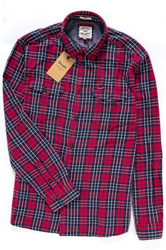 WRANGLER L/S 2PKT FLAP SHIRT JESTER RED W5878NT9S