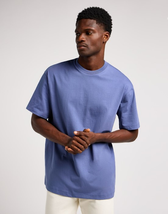MESKA KOSZULKA LEE PLAIN LOOSE TEE SURF BLUE 112350758