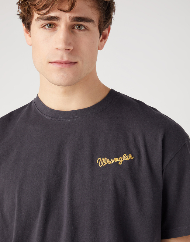 MESKA KOSZULKA WRANGLER SLOGAN TEE FADED BLACK 112341193
