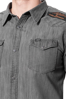 LEE WESTERN SHIRT SLIM GREY WASH L643KEFU 