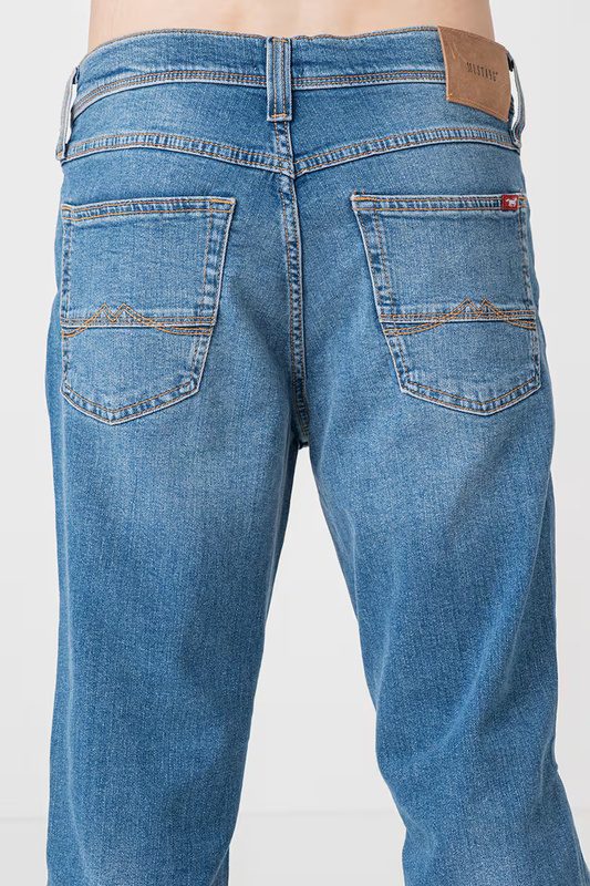 Męskie Spodnie Jeansowe Mustang Style Washington Straight Denim Blue 1016814 5000 582